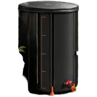 OEM Regenwateropvangvat, 201 liter inhoud, draagbaar ontwerp, zwart