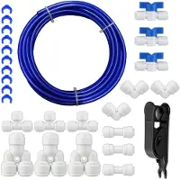 Dripio Universele aansluitset, 10 meter, marineblauw, 6,35 mm slang, met Y-stuk, T-stuk, inline connector, lusconnector en afsluitklep