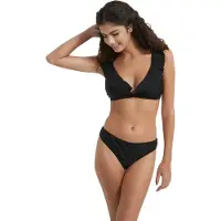 BE YOU Dames/Dames Frill Bikini Top (Zwart)