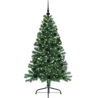 vidaXL - Kunststof - Voorverlichte - Kerstboom - met - 150 - LED - Groen - 150 - cm - PVC