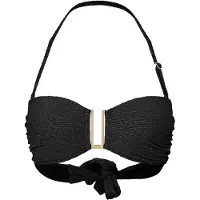 Biba Bikinitop voor dames met gouden details en strik aan de achterkant (Zwart)