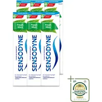 Sensodyne 6 x – Tandpasta – Fresh Mint – 75 ml - Wasstrips - Gevoelige Tanden - Tandpasta - Frisse Adem - Mondhygiëne - Tandenborstel