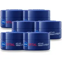 Nivea 6 x - Nachtcrème - VITAL Anti-Rimpel Herstellend - Voor rijpe huid - Met Vitamine F, Teunisbloemolie & Calcium - 50 ml - Voordeelverpakking - 6 stuks