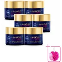 Nivea 6 x - Nachtcrème - CELLular LUMINOUS630 Tegen Vlekken - Egaliserend - Tegen pigmentvlekken - Met Hyaluronzuur - 50 ml - Bulkverpakking - Anti-spot crème - Douchemop - Pigmentvlekken