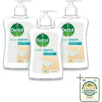 Dettol 3 x – Handzeep Gevoelige Huid – Mild & Verzorgend – 250 ml - Wasstrips - Gevoelige Huid - Handhygiëne - Antibacteriële Handzeep - Zeepvrije Handzeep - Glycerine