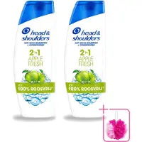 Head & shoulders 2 x 2-in-1 Shampoo Apple Fresh - 300 ml - Voordeelverpakking - 2 stuks