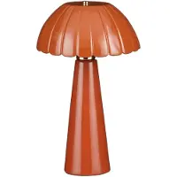 Mica Decorations Naomi Tafellamp Bruin Keramiek - Sfeervolle Tafellamp met Geplooide Kap - E27 Fitting Max. 60W IP20 Classificatie - Stijlvolle Nachtkastlamp - h40,5 x d24 cm
