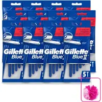 Gillette 12 x - Blue II - Wegwerpscheermesjes - Precisie & Comfort - 5 Scheermesjes - Bulkverpakking - Scheermesje - Douchemop - Wegwerpscheermesje