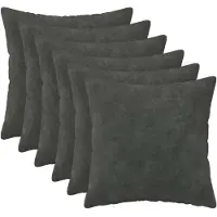 vidaXL Kussen met kussen HEERLEN 6 st Antraciet Microfiber Fleece