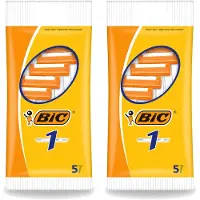 BIC 2 x - Scheermesjes - Enkel Mesje - Wegwerpmesjes - 5 Scheermesjes - Voordeelverpakking - 2 stuks