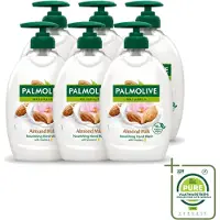 Palmolive 6 x - Handzeep - Met Pomp - Almond Milk - 500ml - Grootverpakking - Vaatwasstrips - Handzeep - Melk - Amandel - Zeepvrij - Natuurlijke Handzeep