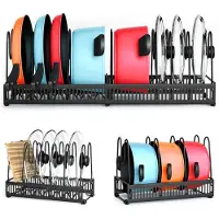 Famanu – Pannenhouder, 10 etages pannen, potorganizer, potdekselhouder, snijplank organizer, pannenhouder voor kast, lade