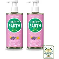 Happy Earth 2 x – Handzeep – 100% Natuurlijk Lavender Ylang – 300 ml - Wasstrips - Handzeep - Natuurlijke Handzeep - Vegan Handzeep - Lavendel Handzeep - Ylang Handzeep