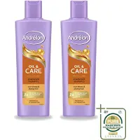 Unilever 2 x Andrélon Oil & Care Shampoo voor droog en kroeshaar, 250 ml - Voordeelverpakking - 2 stuks