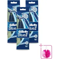 Gillette 3 x - Blue 2 - Wegwerpscheermesjes - Chromium Coating - 10 Scheermesjes - Bulkverpakking - Scheermesje - Douchemop - Wegwerpscheermesje