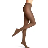 Falke Pure Matt eenkleurig materiaal ondoorzichtig 50 DEN panty dames bruin - maat S-M