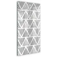 Tulup Wandklok - Geometrische achtergrond Glazen Klok Met Print - 30x60 cm - Grijs Wandklok Glas Met Motief - Witte handen - Rechthoekige Klok - Wandklok Glas Decoratie - Gekleurde Glazen Klok