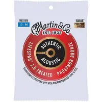 Martin MA550T AUTHENTIC TREATED MEDIUM 92/8 PHOSPHOR BRONZE MEDIUM