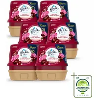 Glade 6 x - Badkamer Gel - Luscious Kers & Pioenroos - 180 g - Grootverpakking - Vaatwasstrips - Geur Gel Badkamer - Bloemige Geur - Frisse Geur - Kersen En Pioenrozen - Geur In Huis