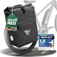 Merkloos Fietstas voor achterdrager 25 l, zwart-carbon, waterproof, voor fietsvakantie