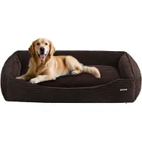 Merkloos Hondenbed van Cordura, afneembaar en wasbaar, bruin, 110 x 85 x 27 cm