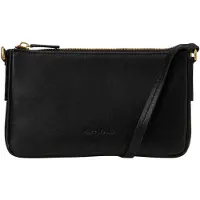 Marc O'Polo Leer schoudertas Fuana Crossbody Bag Black zwart
