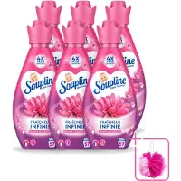 Soupline 6 x – Wasverzachter – Infinite Freshness Floral Happiness – 800 ml - Bulkverpakking - Wasverzachter - Douchemop - Frisheid