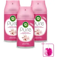 Air Wick 3 x - Luchtverfrisser Navulling - Kersenbloesem - Automatische Spray - 250 ml - Bulkverpakking - Kersenbloesem Geur - Douchemop - Essentiële Olie