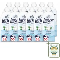 Lenor 12 x Light - Wasverzachter - Katoen - Fris & Zacht - 55 Wasbeurten - Wasstrips - Wasverzachter Katoen - Wasverzachter Fris - Wasverzachter Milde - Wasverzachter Zacht - Wasverzachter Bloemig