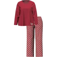 Ulla Popken Pyjama donkerrood / wit