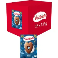 Verkade Chocoladehart Melkchocolade - 18 x 135 gram