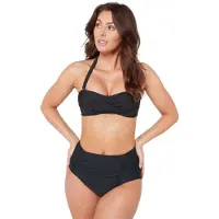 BE YOU Bikiniset voor dames met ruches en hoge taille (Zwart)