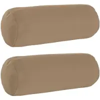 vidaXL Kussensloop 2 st HEERLEN Taupe Ø 15 x 40 cm Polyester
