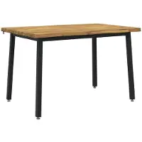 vidaXL 110 x 55 x 75 cm Massief Acacia Hout Wit en zwart Rechthoekig