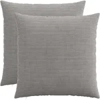 vidaXL Kussensloop 2 st HEERLEN Lichtgrijs 65 x 65 cm corduroy