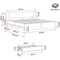 vidaXL bedframe met opbergruimte en hoofdeinde, Artisan-eikenhout
