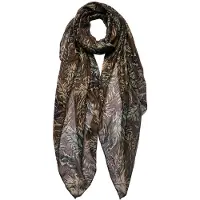 Juleeze Sjaal Dames Print 90x180 cm Bruin Synthetisch Bladeren