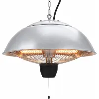 HEM Hangende Terrasverwarmer 1500 W - Halogeen - Elektrische Heater - Zilver