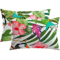 vidaXL Kussensloop 2 st HEERLEN Meerkleurig 50 x 80 cm Polyester