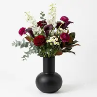 Floran Design bloemenvaas Clarice - zwart - mat glas - 22 x 30 cm - glazen vazen - siervaas - boeketten