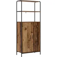vidaXL Highboard Oud hout 40 x 33 x 161 cm Bewerkt hout