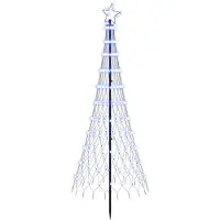 vidaXL - LED - kerstboom - 180 - cm - 230 - LED's - Blauw - IJzer - Zwart