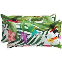 vidaXL Kussensloop 2 st HOUTEN Meerkleurig 40 x 80 cm Polyester
