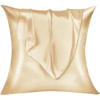 Famanu - Kussenslopen 80x80 cm - Houdt kussens vrij van kreukels - Zacht en ademend materiaal - Champagne Set van 2