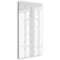 Tulup Wandklok - Abstracte achtergrond Wandklok Glas Met Motief - 30x60 cm - Wit Decoratieve Glazen Klok - Witte handen - Rechthoekige Klok - Gekleurde Glazen Klok - Glazen Klok Met Print