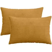 vidaXL Kussensloop 2 st HEERLEN Geel 30 x 50 cm corduroy