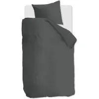 Beddinghouse Dekbedovertrek Organic Basic Antraciet Katoen-140 x 200 / 220 cm | 1-Persoons