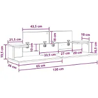 vidaXL Bureau, zwart, eikenlook, 130 x 36 x 19,5 cm
