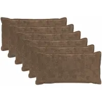 vidaXL Kussensloop 6 st HOUTEN Lichtbruin 40 x 80 cm Nep Konijnenbont