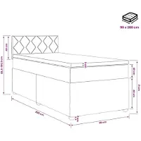 vidaXL Boxspringbed met matras, zwart, 90 x 200 cm, gestoffeerd